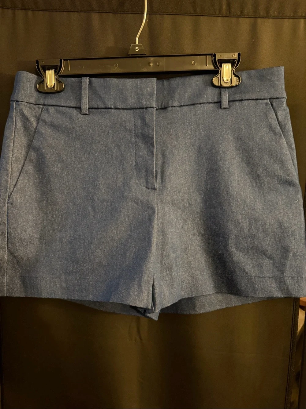 LOFT Tailored Denim-Look Blue Bermuda Shorts